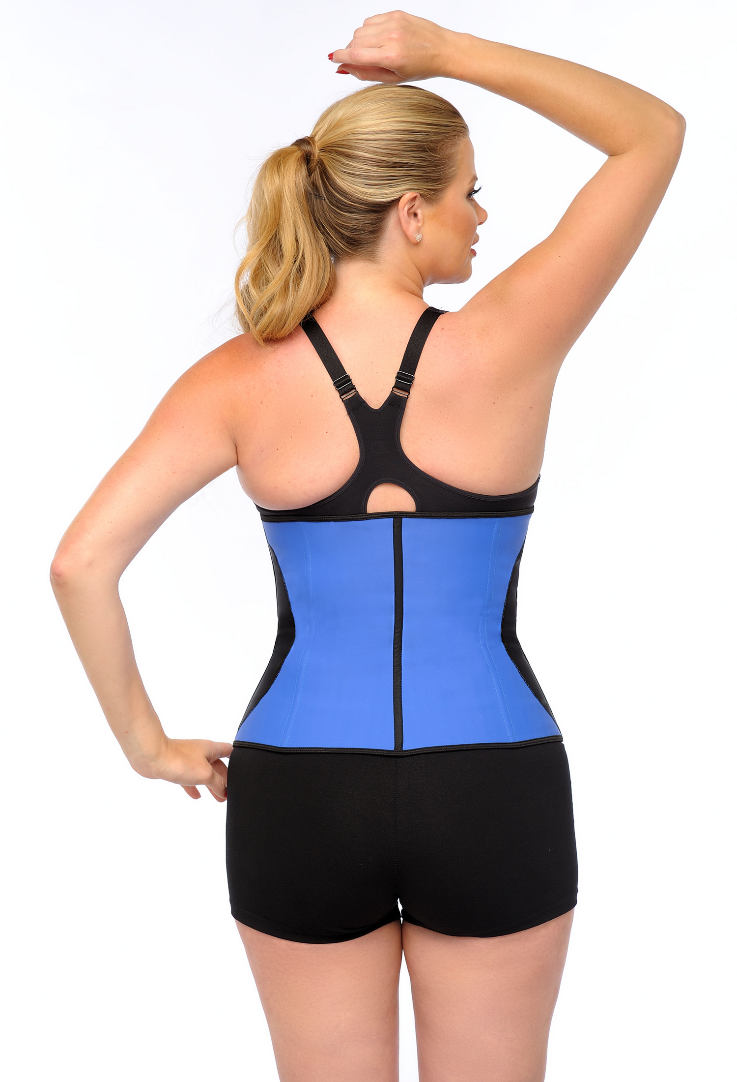 Diva’s Celebrity Waist Trainer - Waist Cincher, Blue with Black Curve