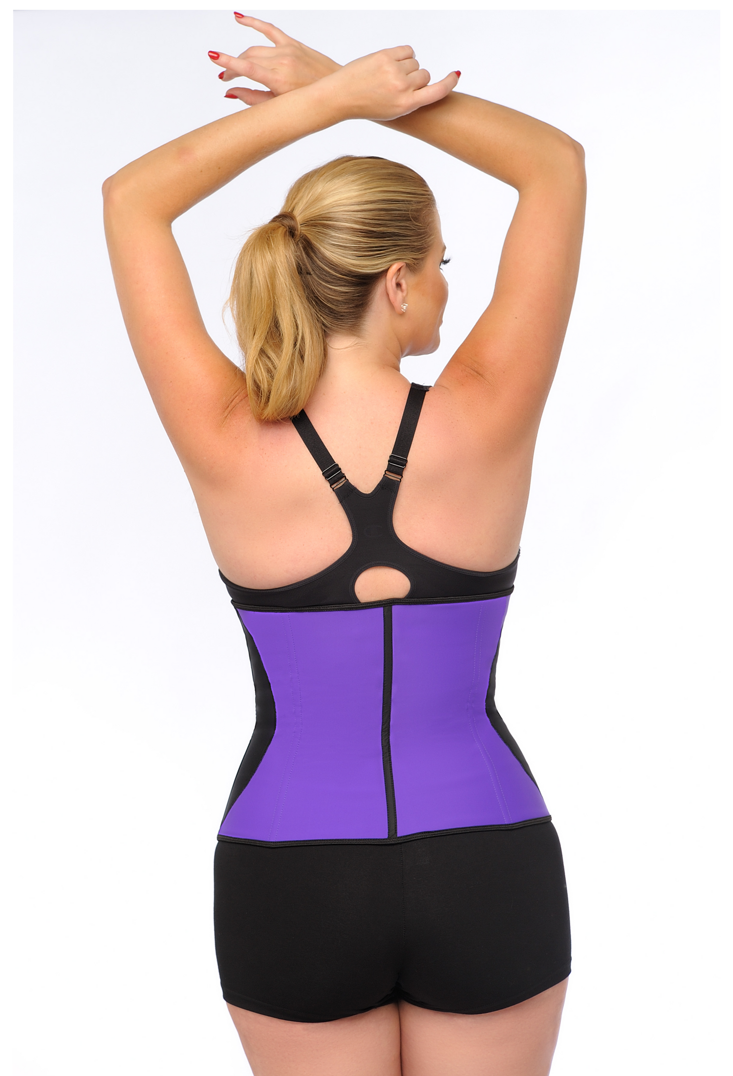 Diva’s Celebrity Waist Trainer - Waist Cincher, Purple with Black Curve