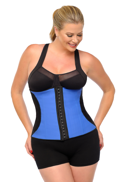 Diva’s Celebrity Waist Trainer - Waist Cincher, Blue with Black Curve