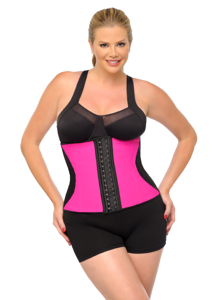 Diva’s Celebrity Waist Trainer - Waist Cincher, Pink with Black Curve